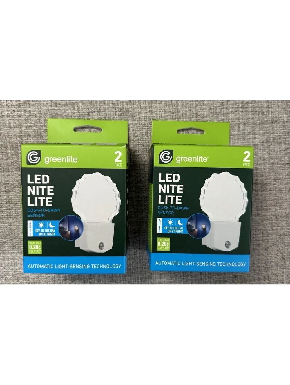 Greenlite Automatic LED NightLight 2 Pack Dusk Til Dawn Automatic Sensor-4 Total